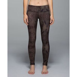 Lululemon Wunder Under Pant *Full-On Luon Golden Godess Cashew Multi Black | 2